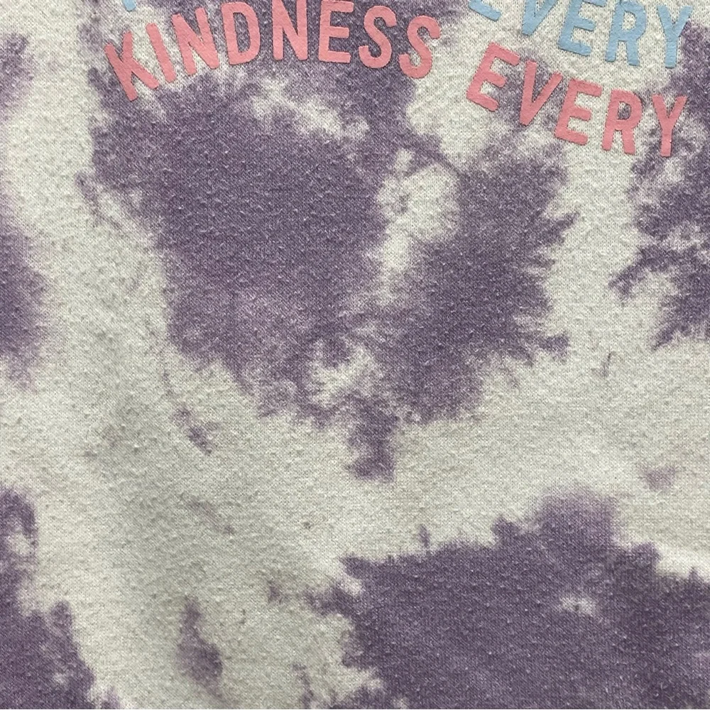 Carters Girls Size 10 10A Sweatshirt Purple & White Tie Dye Kindness Everyday